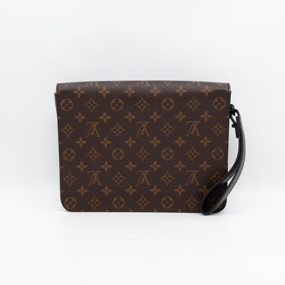S-lock A4 Pouch Monogram Macassar