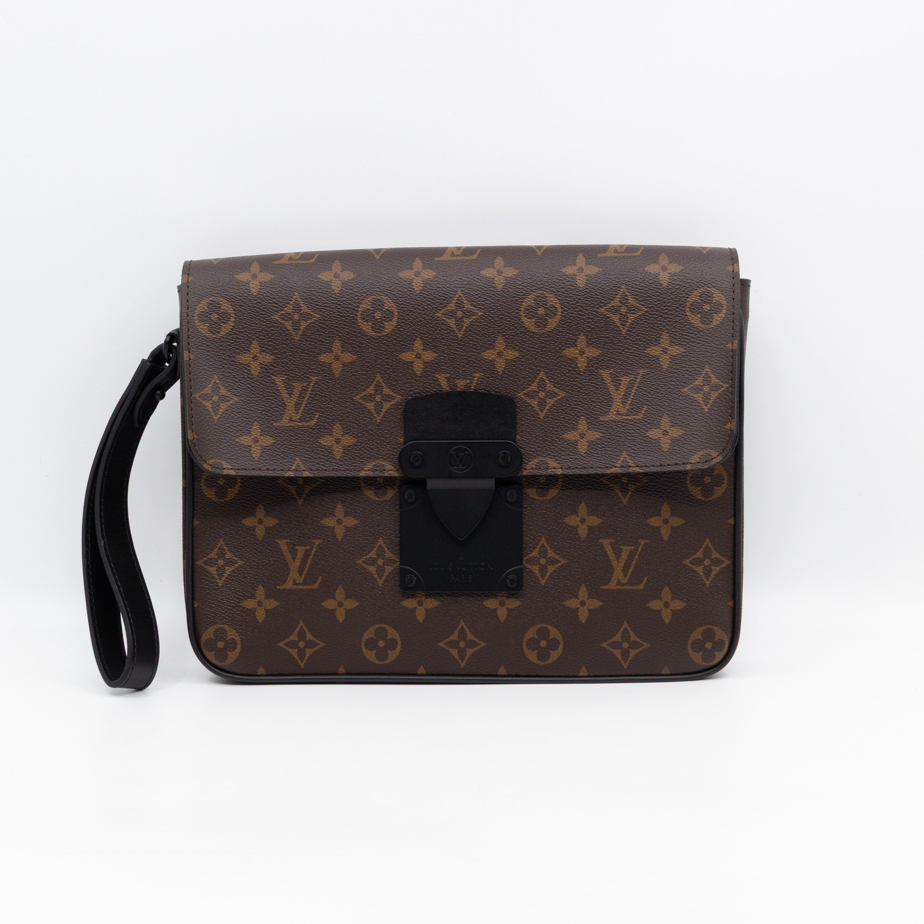 S-lock A4 Pouch Monogram Macassar