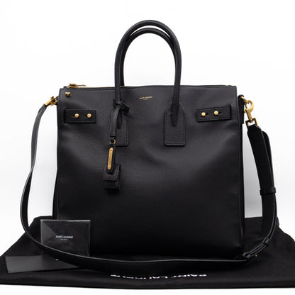 Sac de Jour North South Tote Black Grained Leather