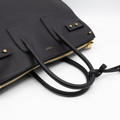 Sac de Jour North South Tote Black Grained Leather
