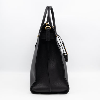 Sac de Jour North South Tote Black Grained Leather