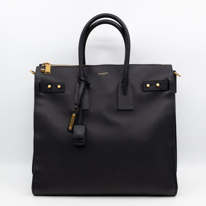 Sac de Jour North South Tote Black Grained Leather