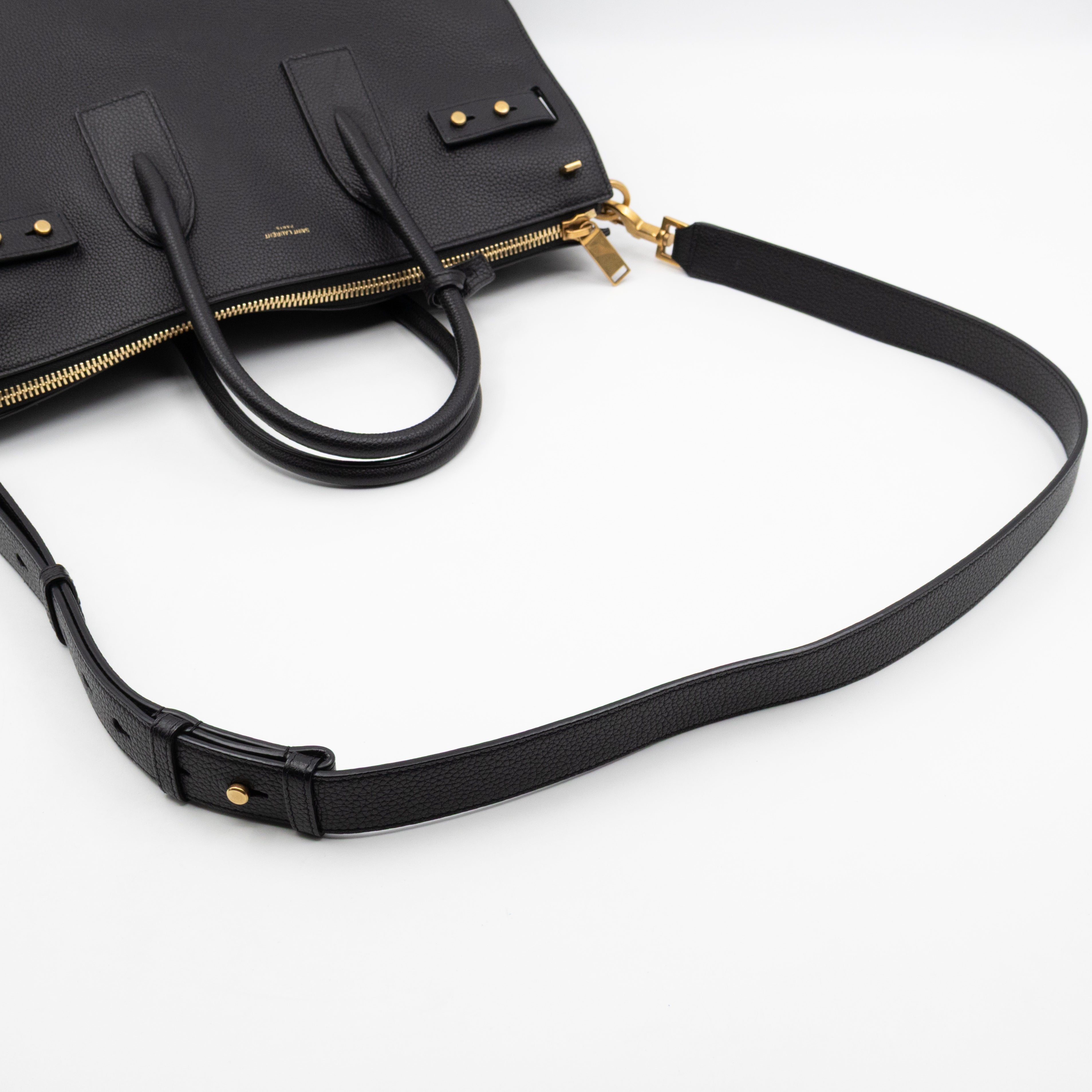 Sac de Jour North South Tote Black Grained Leather