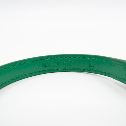 Triangle Charm Bracelet Green Leather