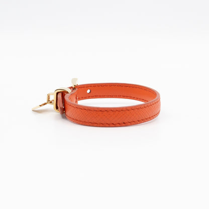 Triangle Charm Bracelet Orange Leather