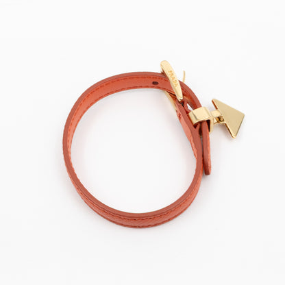 Triangle Charm Bracelet Orange Leather