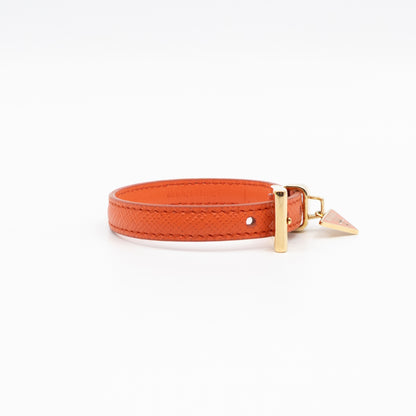 Triangle Charm Bracelet Orange Leather