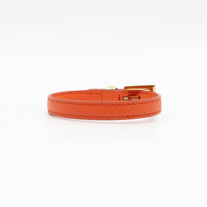 Triangle Charm Bracelet Orange Leather
