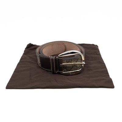Wide Belt GG Supreme Brown Leather 90 cm