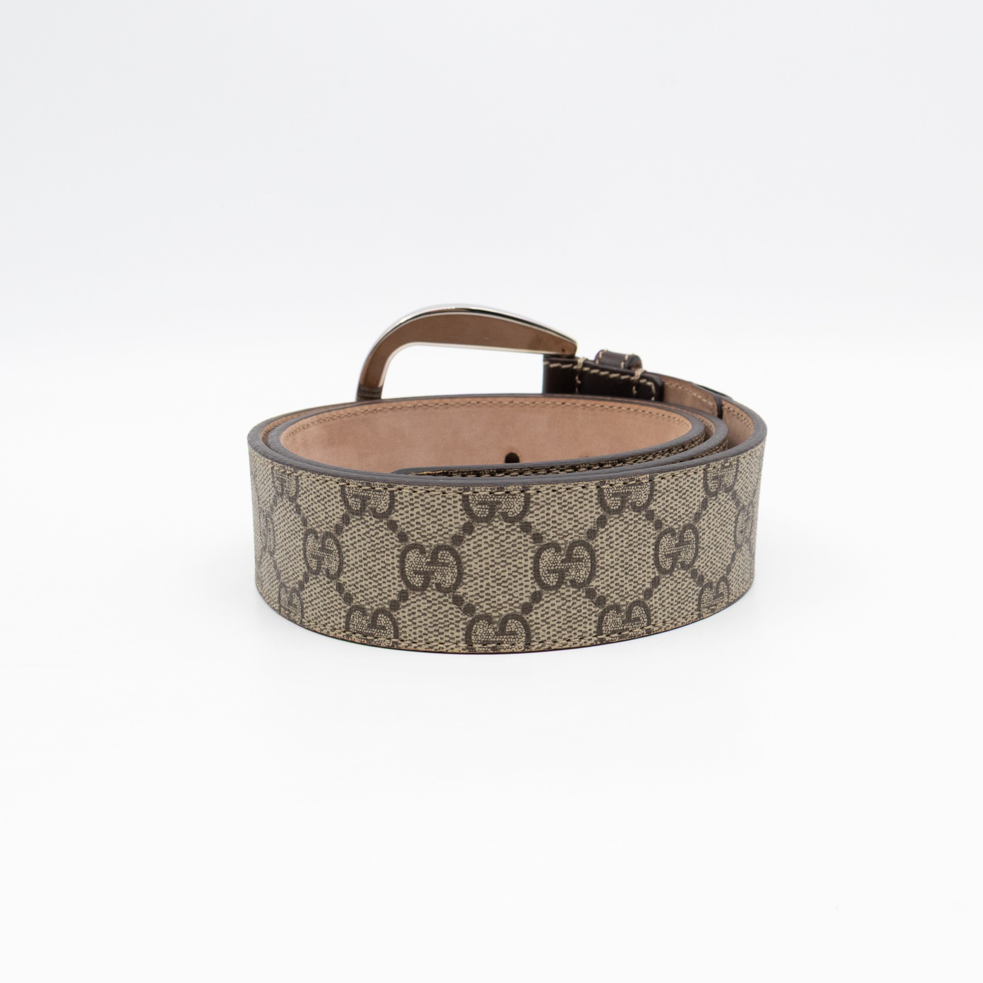 Wide Belt GG Supreme Brown Leather 90 cm