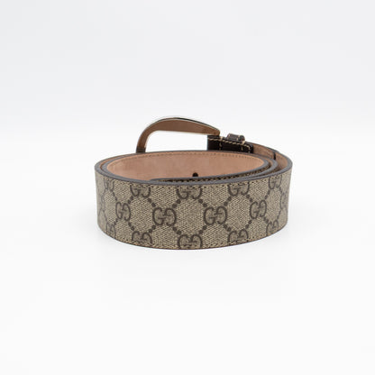 Wide Belt GG Supreme Brown Leather 90 cm