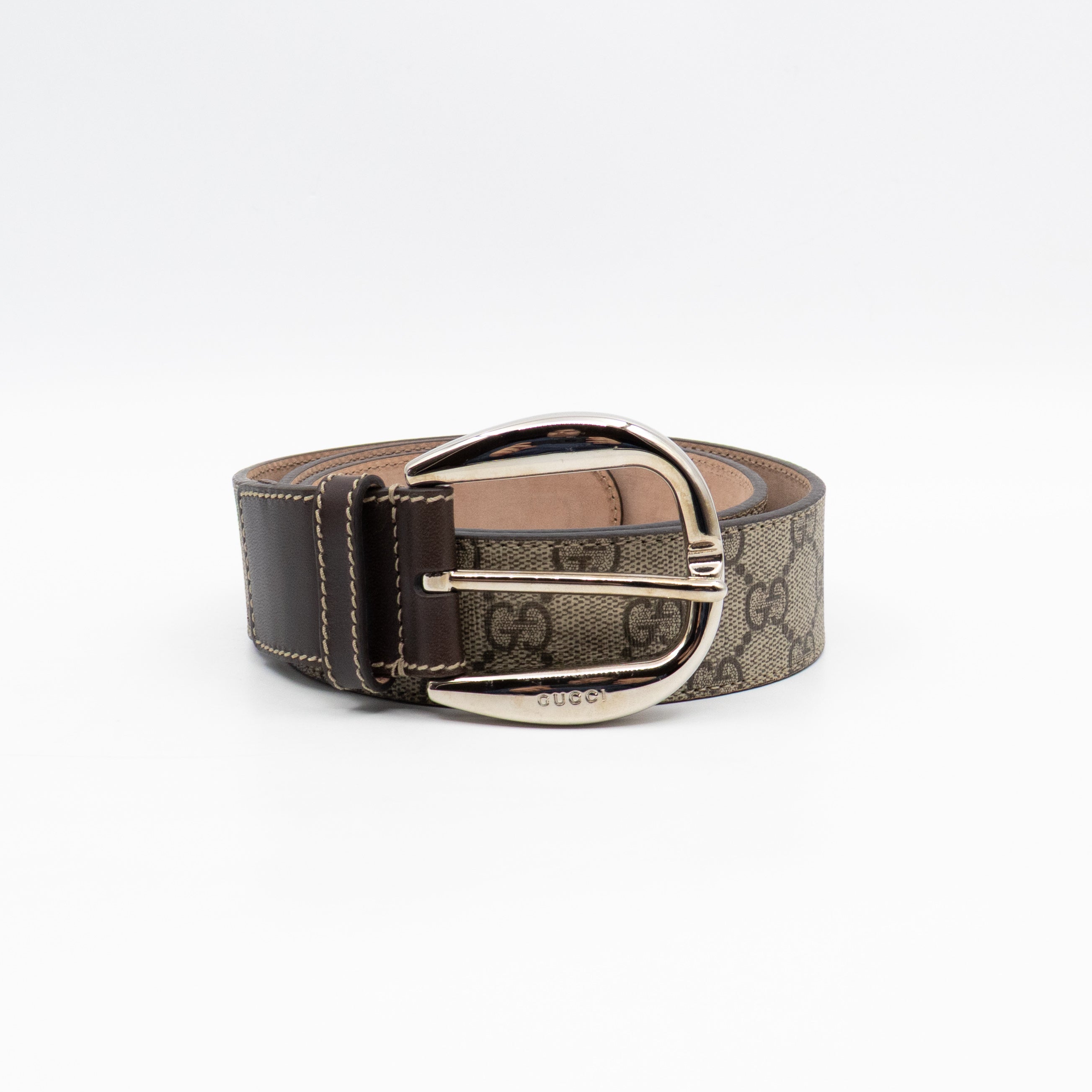 Wide Belt GG Supreme Brown Leather 90 cm