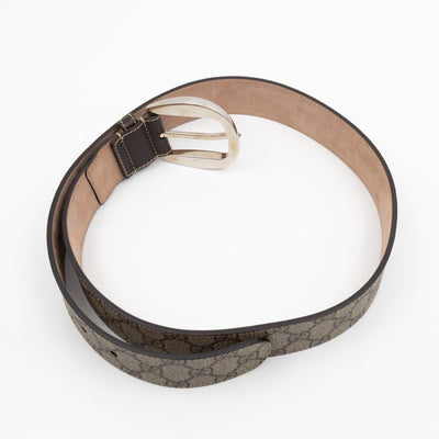 Wide Belt GG Supreme Brown Leather 90 cm