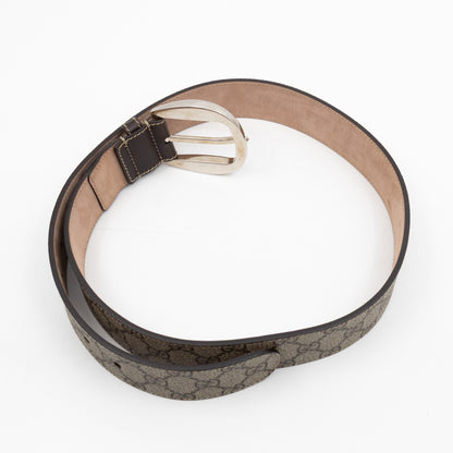 Wide Belt GG Supreme Brown Leather 90 cm