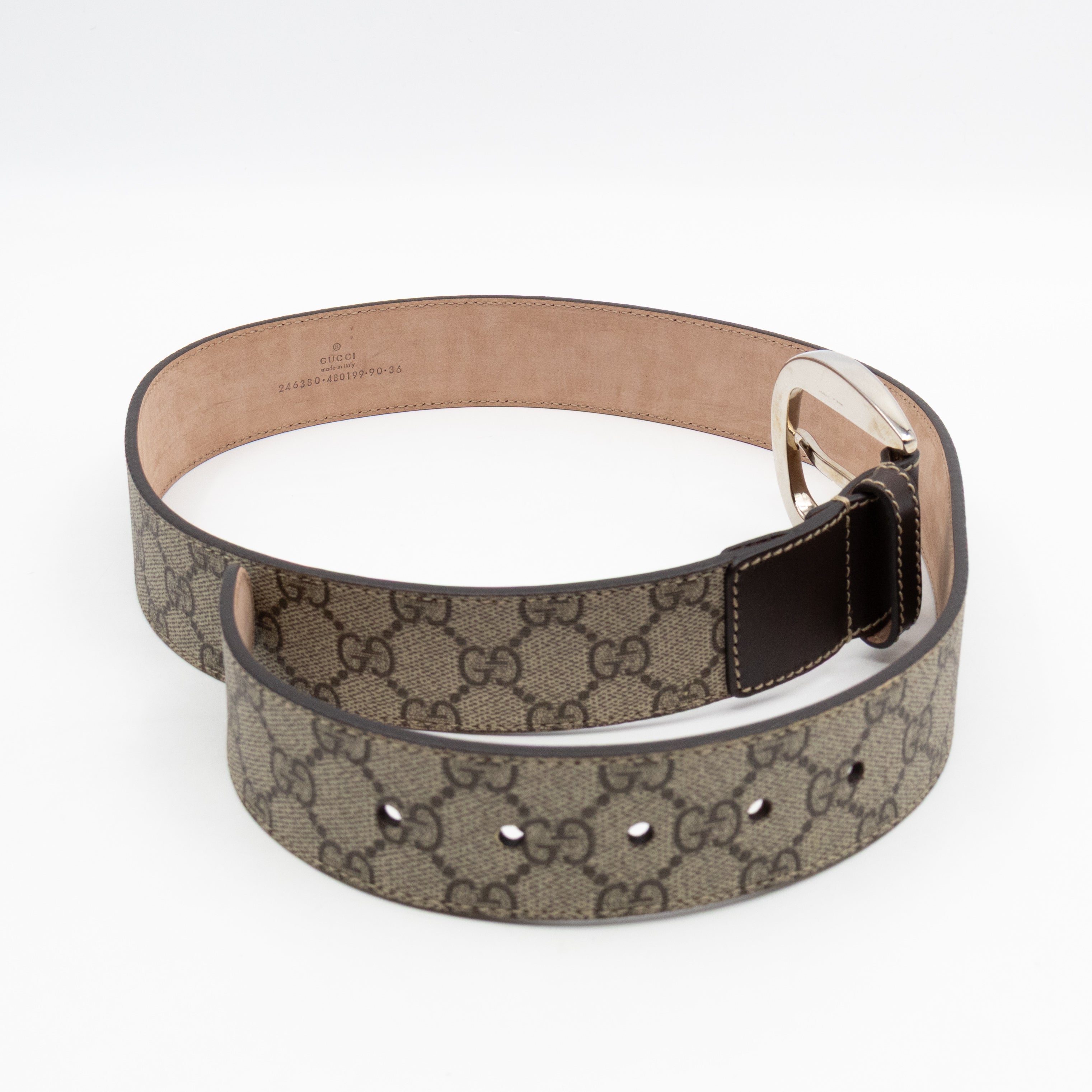 Wide Belt GG Supreme Brown Leather 90 cm