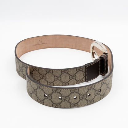 Wide Belt GG Supreme Brown Leather 90 cm