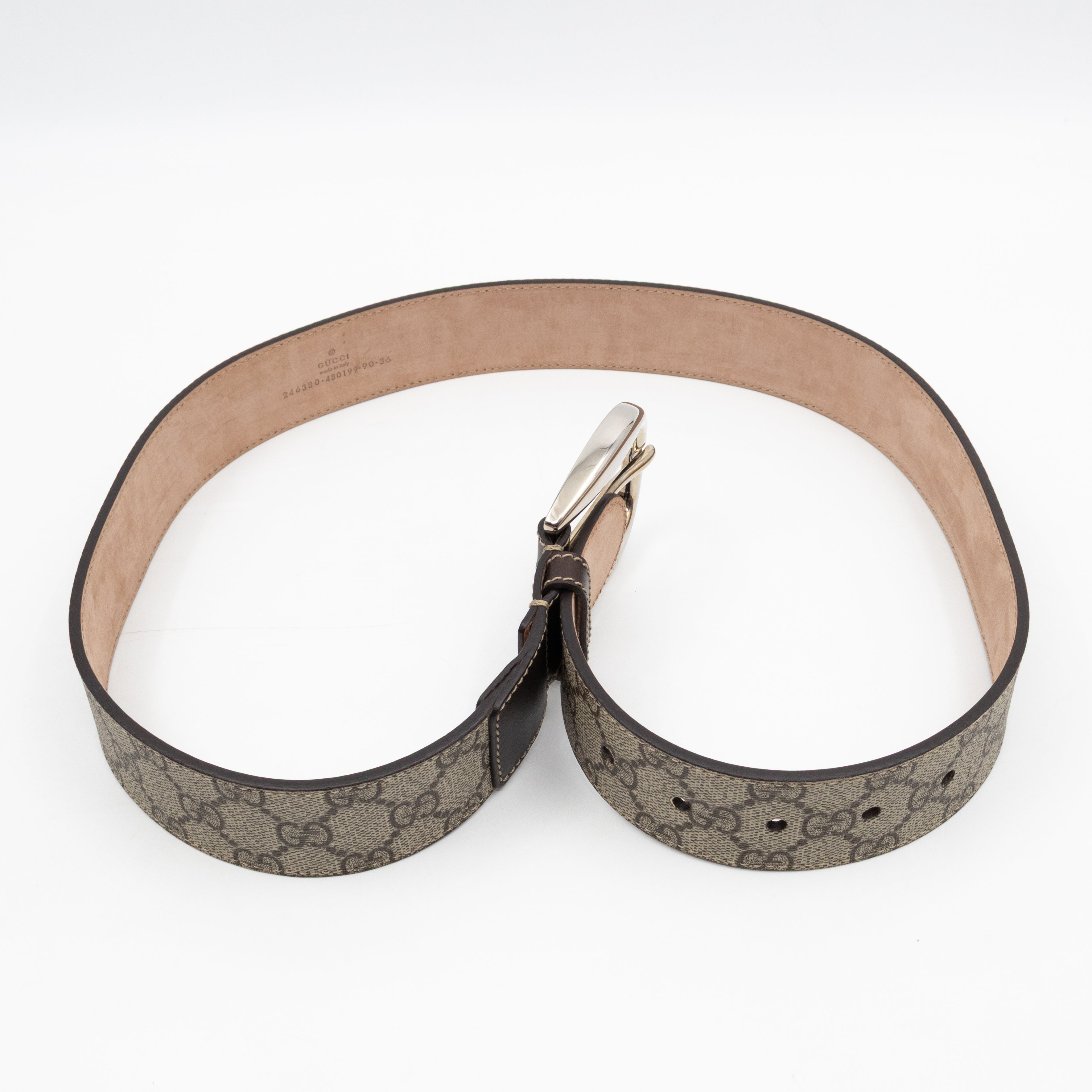 Wide Belt GG Supreme Brown Leather 90 cm