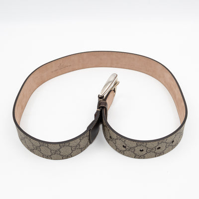 Wide Belt GG Supreme Brown Leather 90 cm