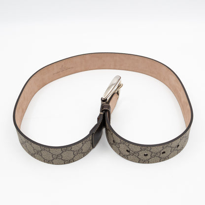 Wide Belt GG Supreme Brown Leather 90 cm