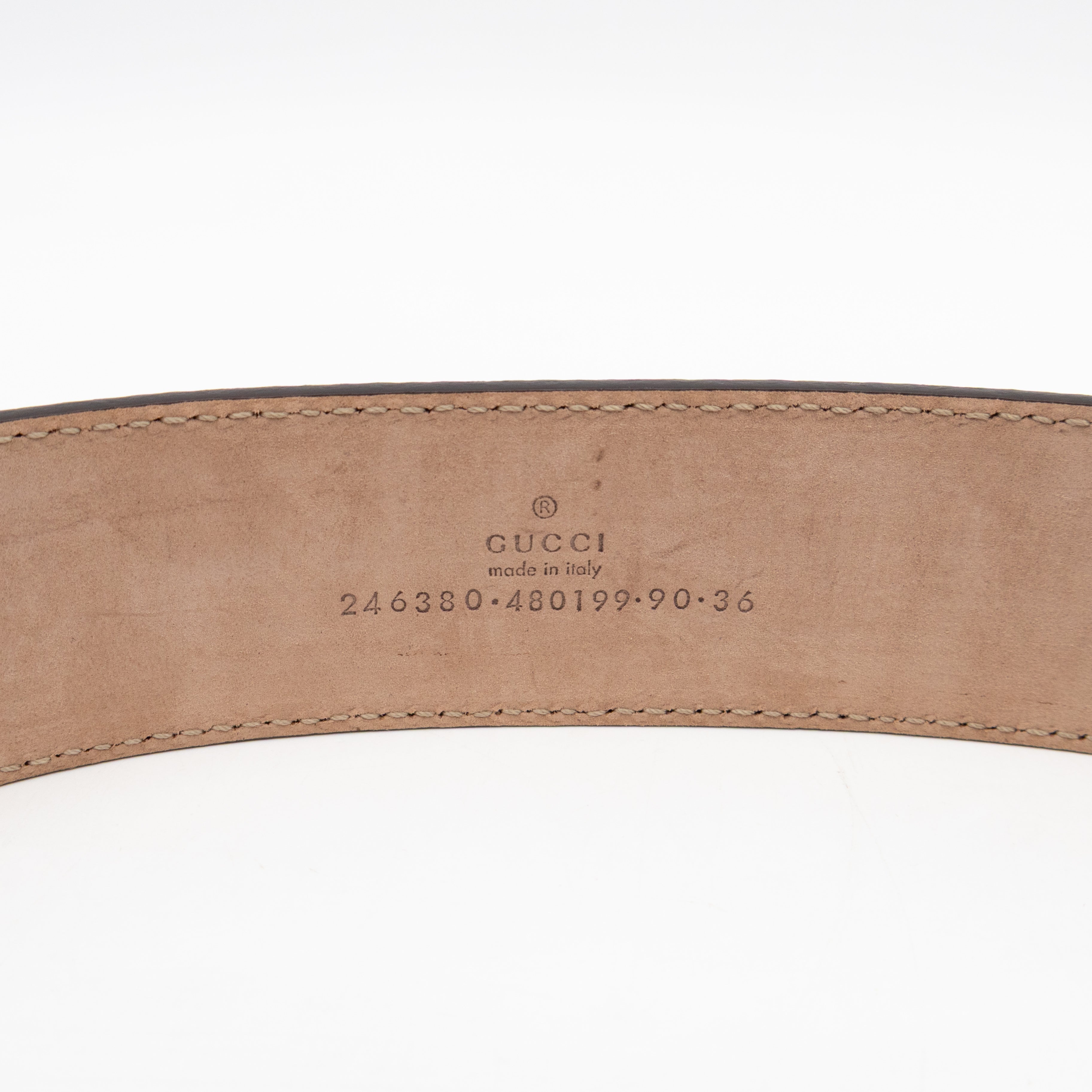Wide Belt GG Supreme Brown Leather 90 cm