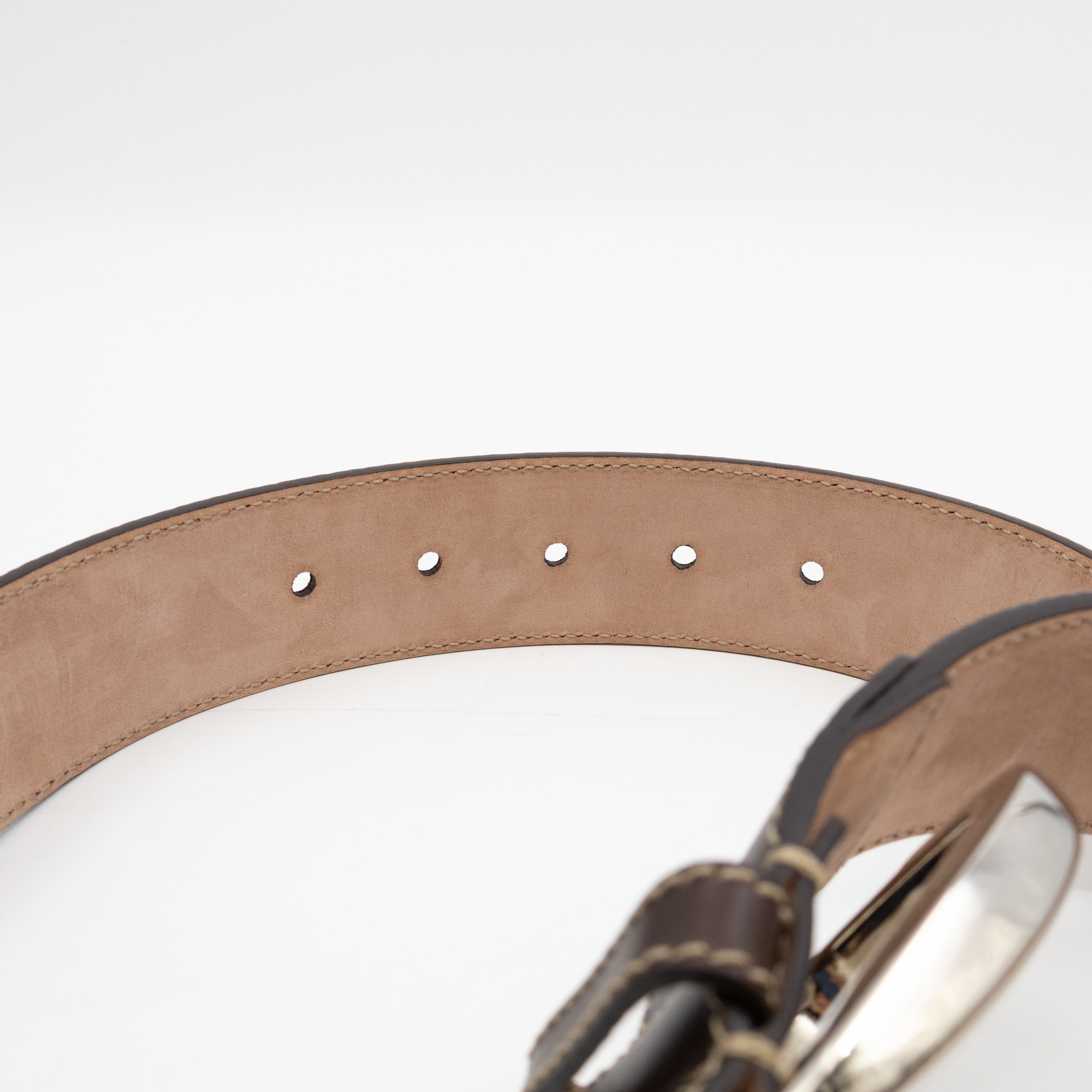 Wide Belt GG Supreme Brown Leather 90 cm