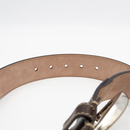 Wide Belt GG Supreme Brown Leather 90 cm