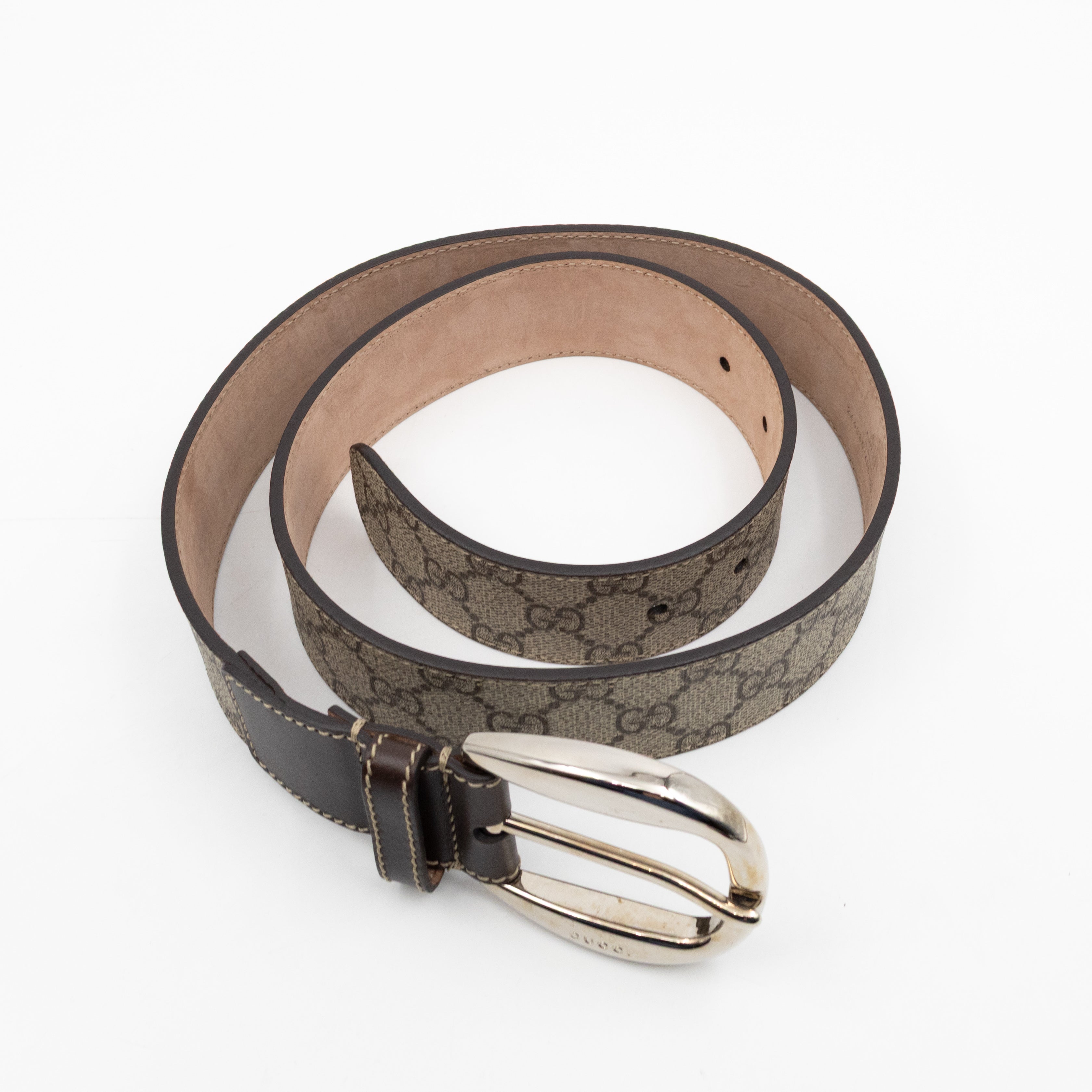 Wide Belt GG Supreme Brown Leather 90 cm