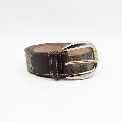 Wide Belt GG Supreme Brown Leather 90 cm