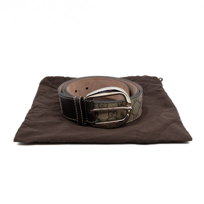 Wide Belt GG Supreme Brown Leather 95 cm