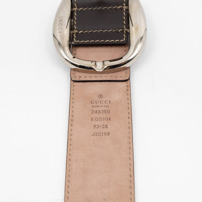 Wide Belt GG Supreme Brown Leather 95 cm