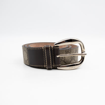 Wide Belt GG Supreme Brown Leather 95 cm