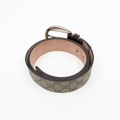 Wide Belt GG Supreme Brown Leather 95 cm