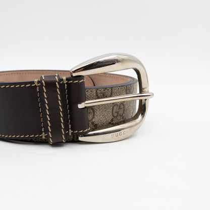 Wide Belt GG Supreme Brown Leather 95 cm