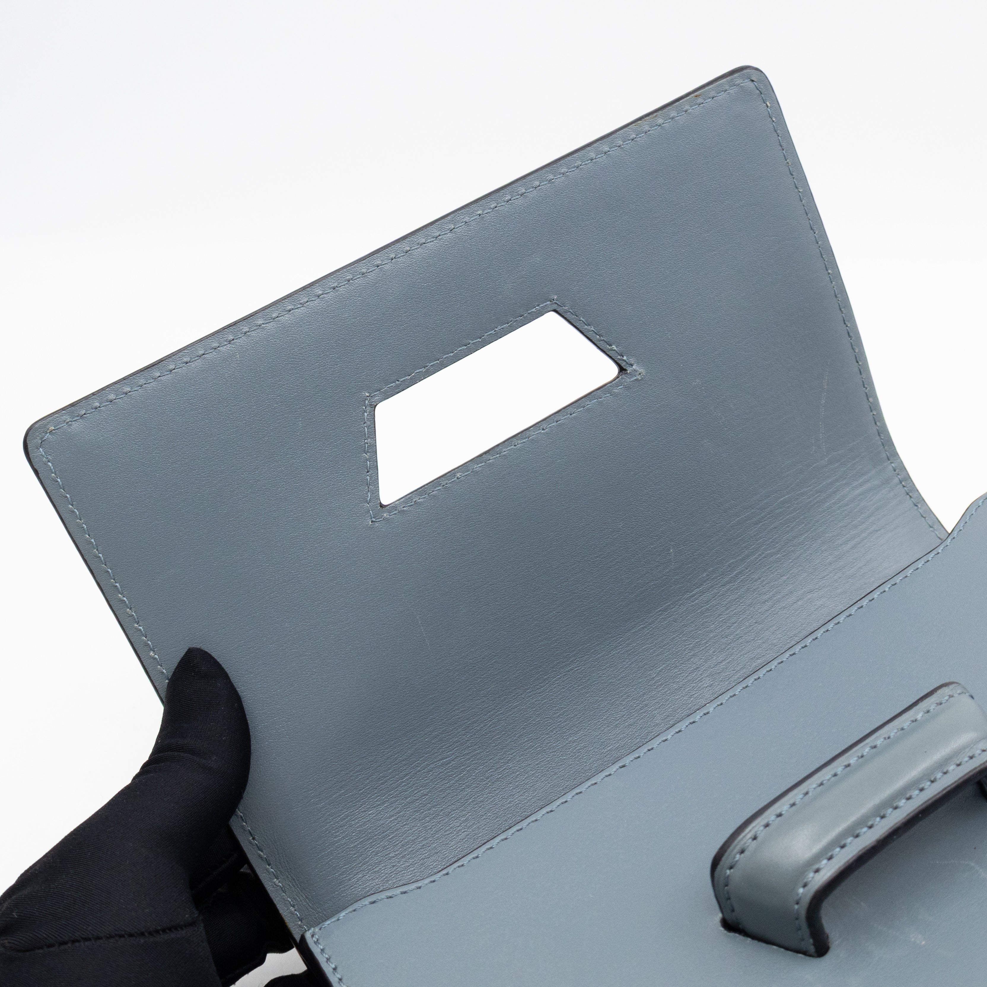 Small Barcelona Slate Blue Leather