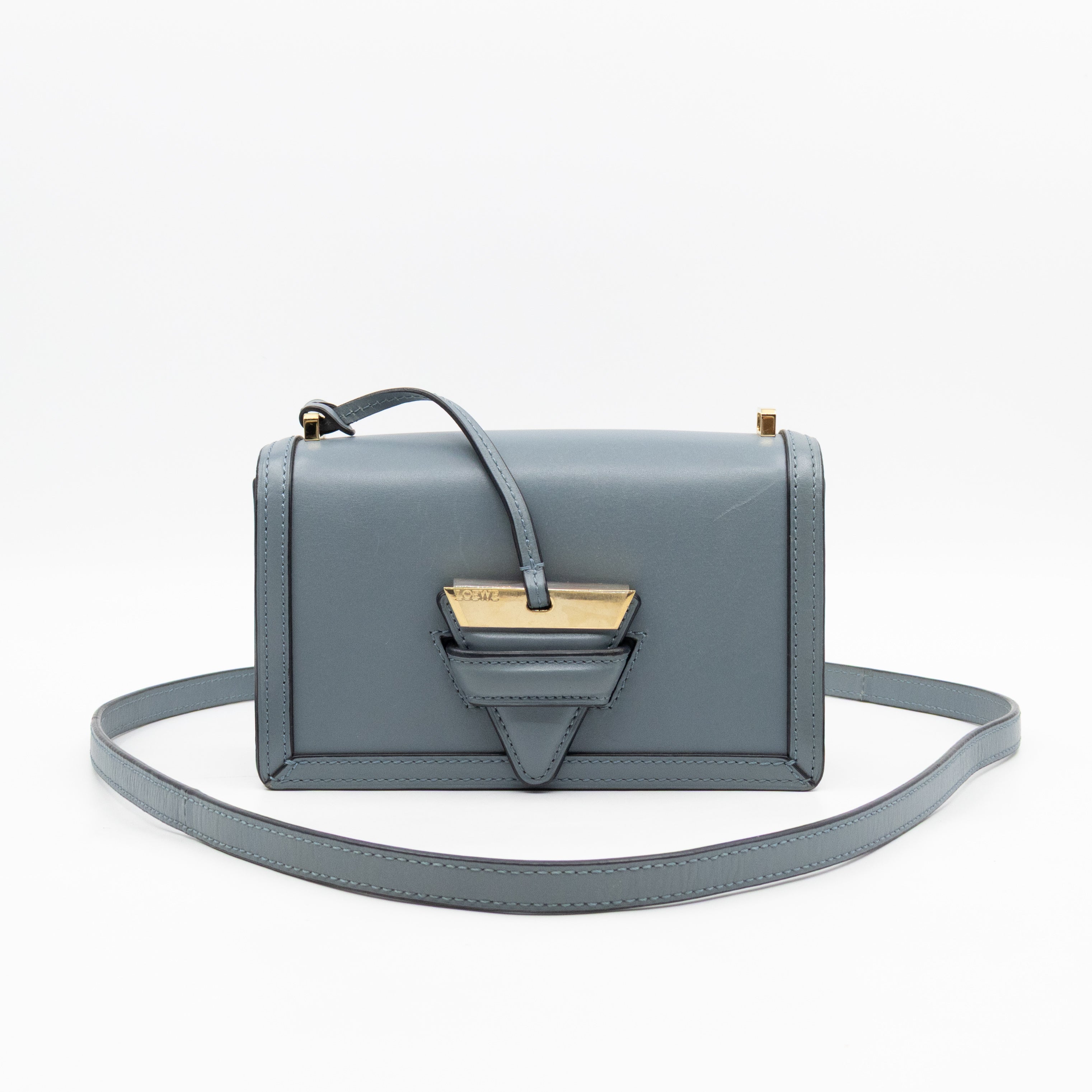 Small Barcelona Slate Blue Leather