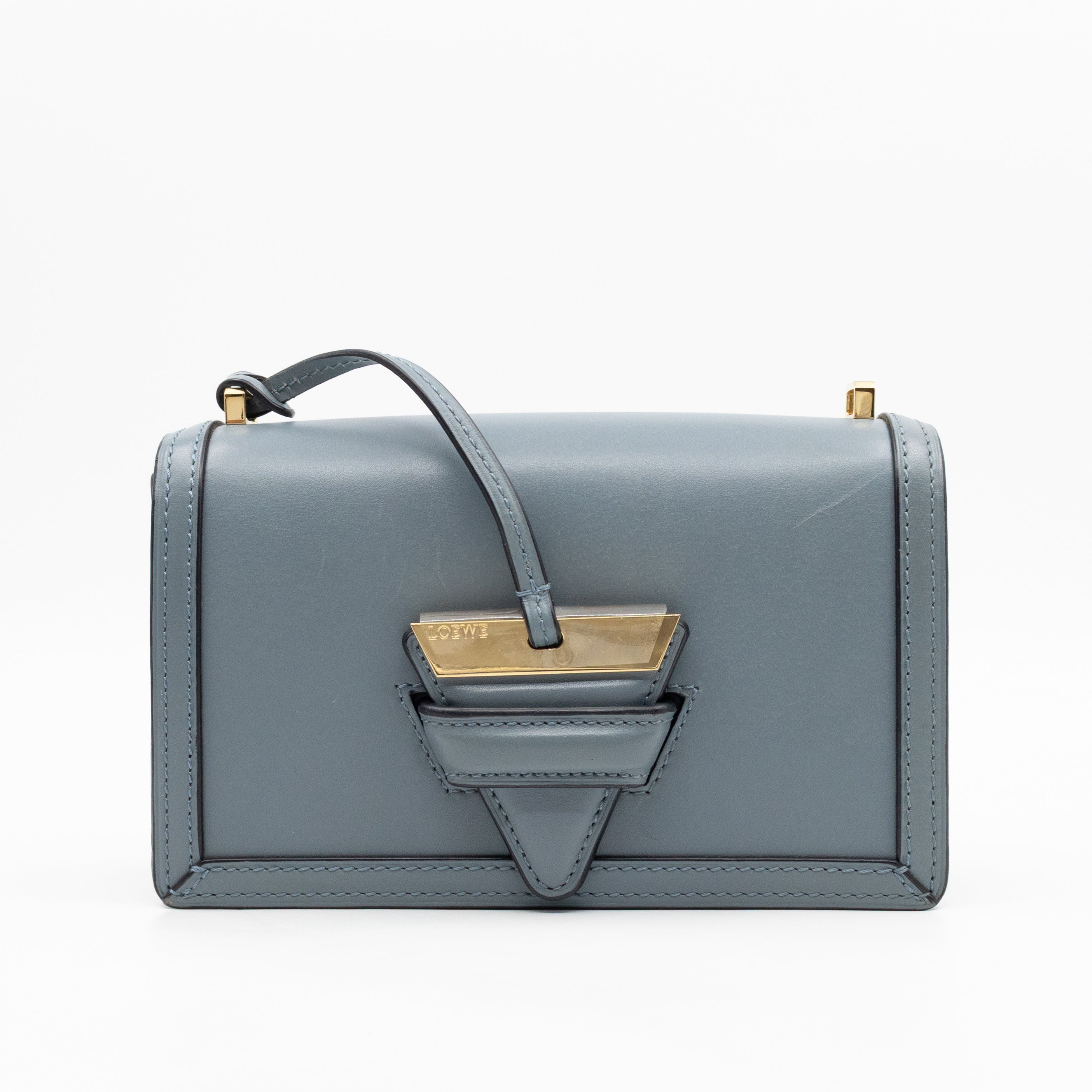 Small Barcelona Slate Blue Leather