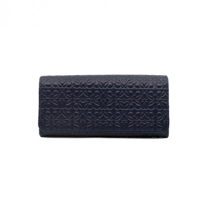 Anagram Continental Wallet Blue Leather