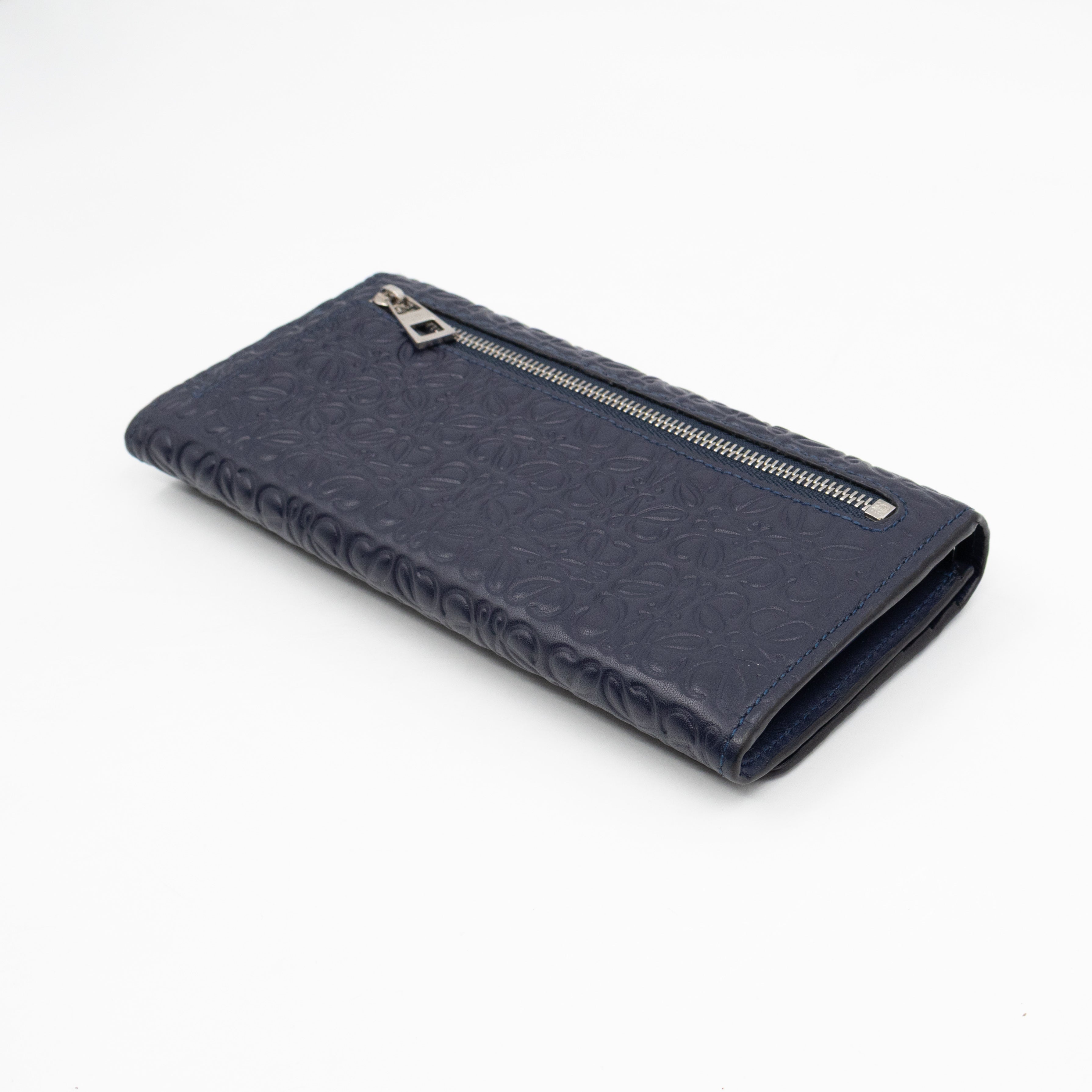 Anagram Continental Wallet Blue Leather