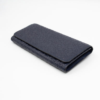 Anagram Continental Wallet Blue Leather