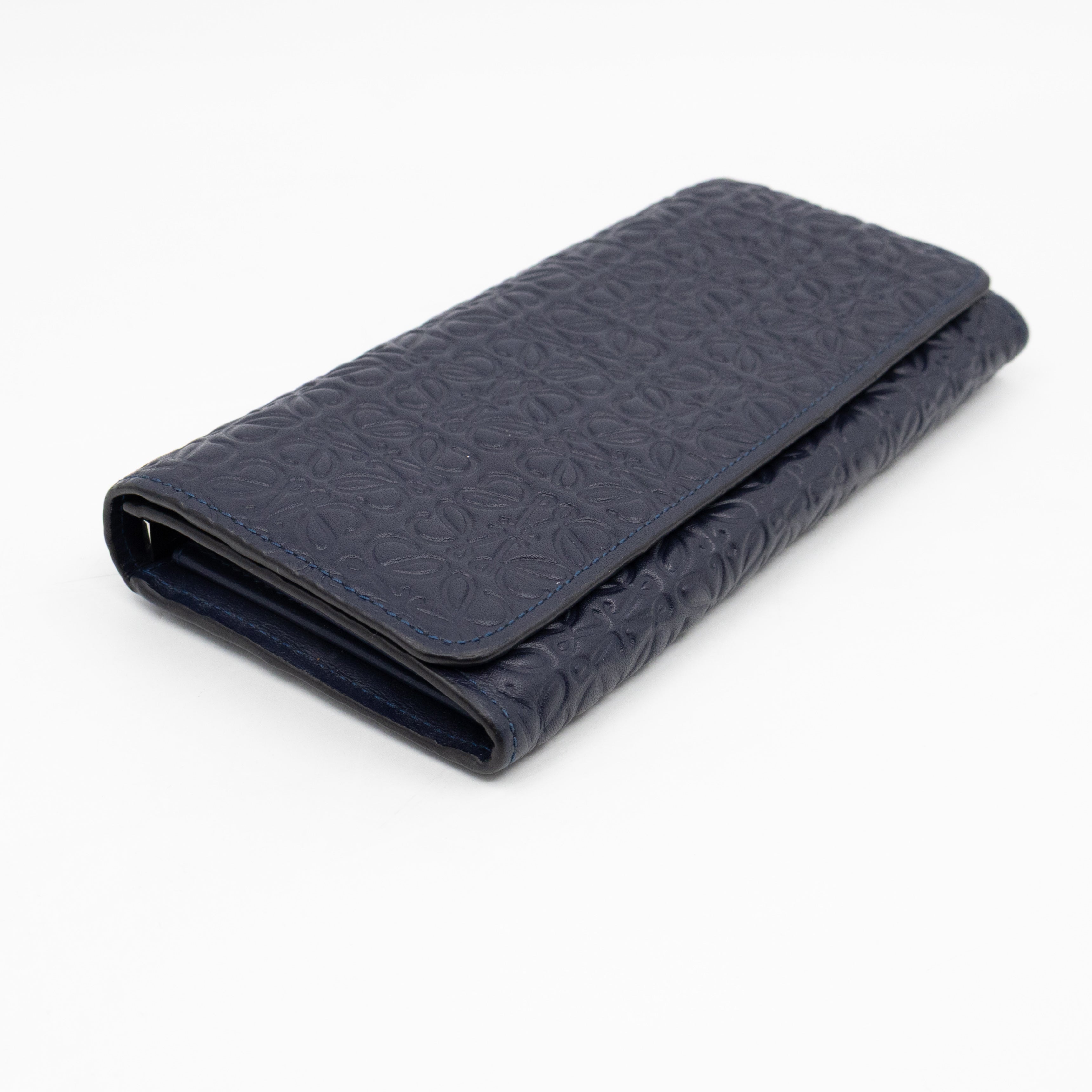 Anagram Continental Wallet Blue Leather