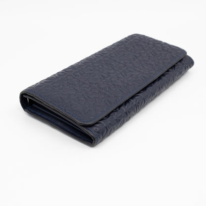 Anagram Continental Wallet Blue Leather