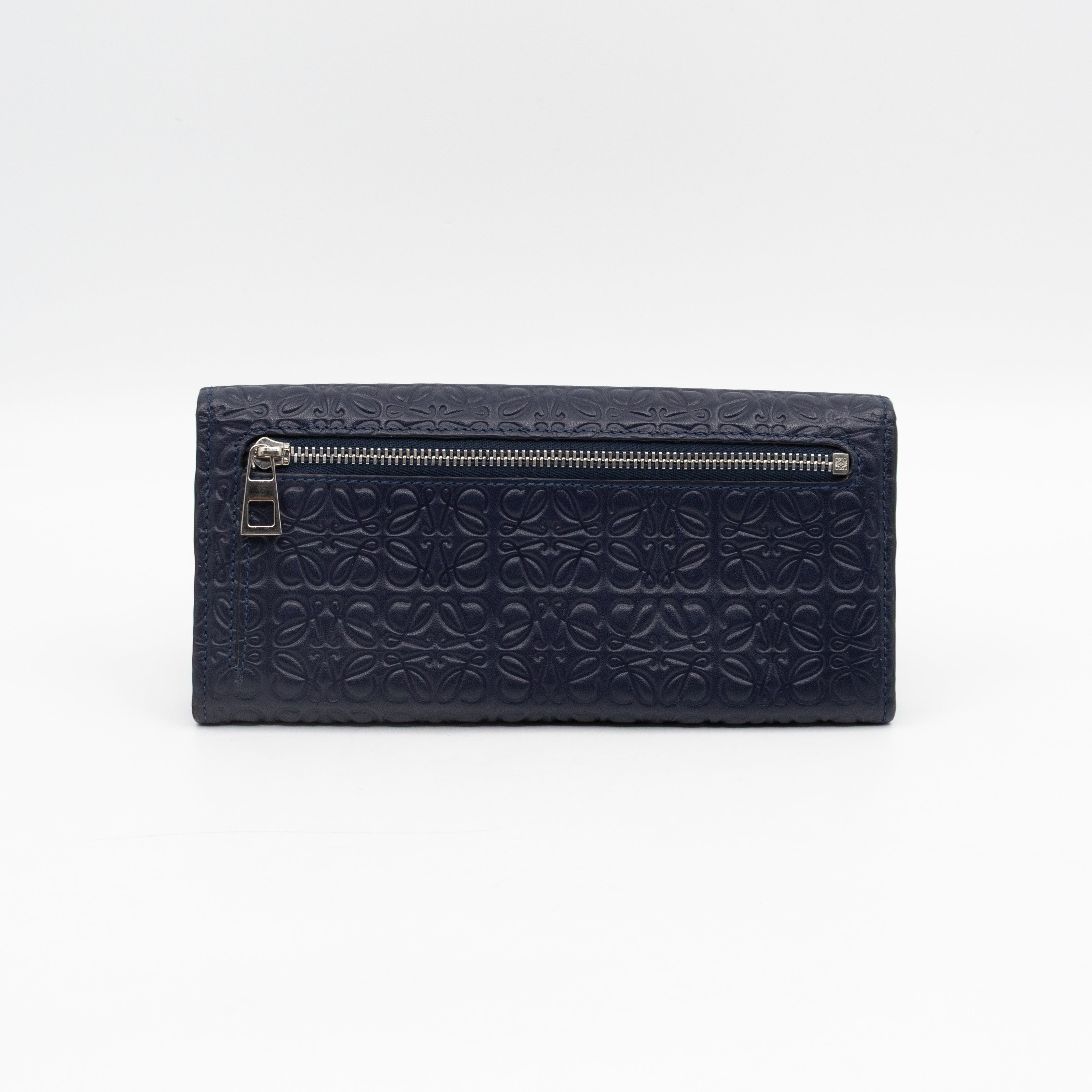 Anagram Continental Wallet Blue Leather