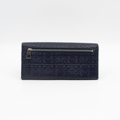 Anagram Continental Wallet Blue Leather