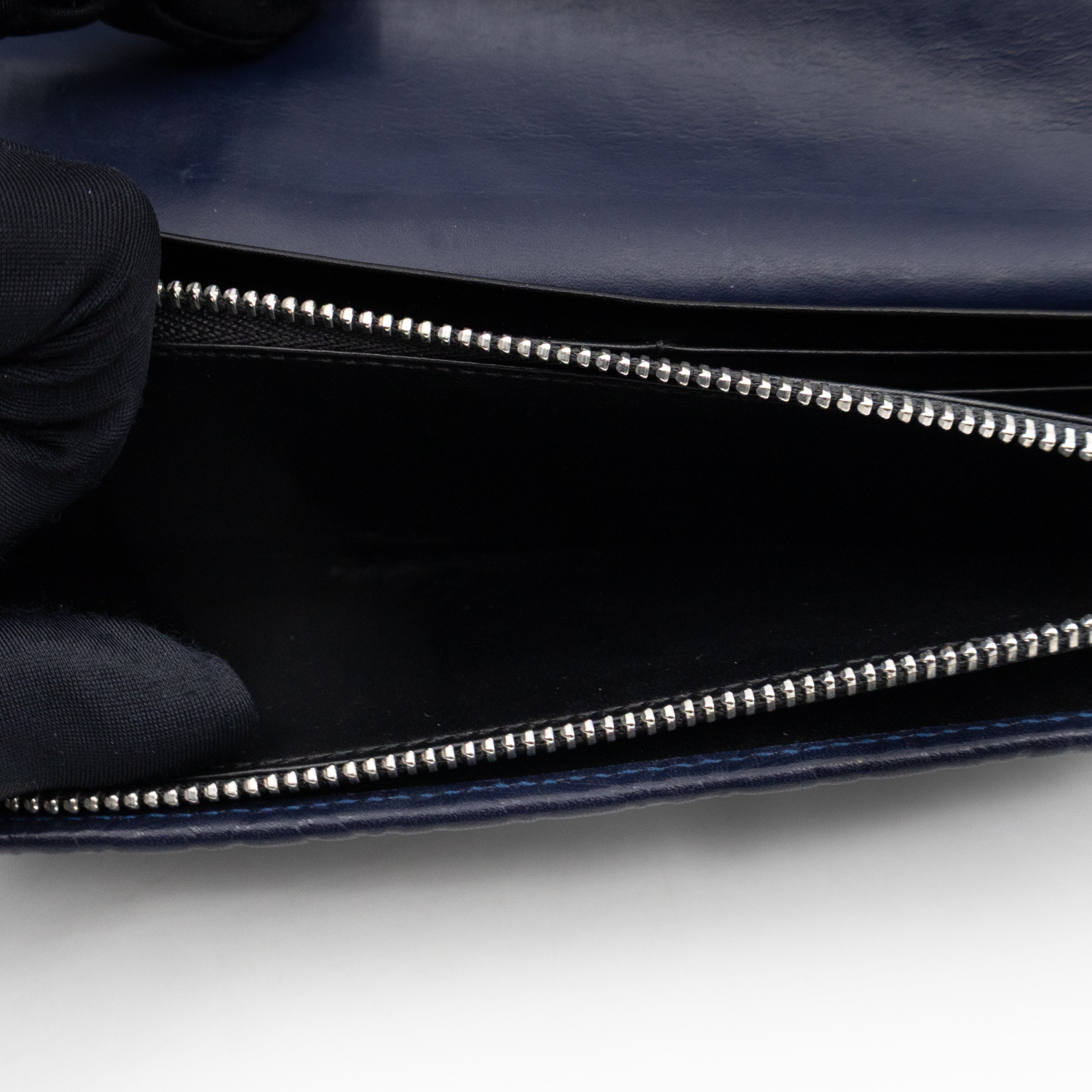 Anagram Continental Wallet Blue Leather