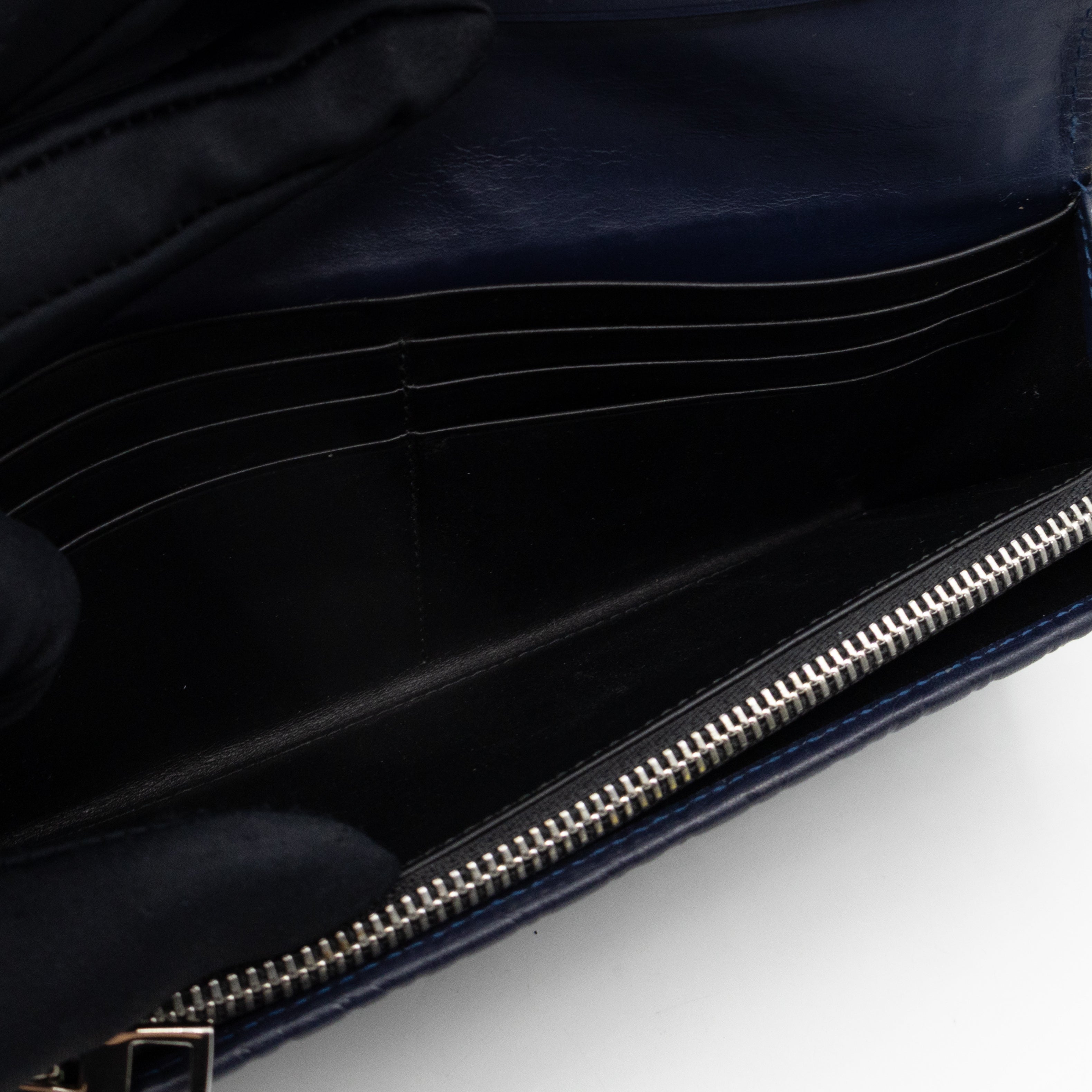 Anagram Continental Wallet Blue Leather