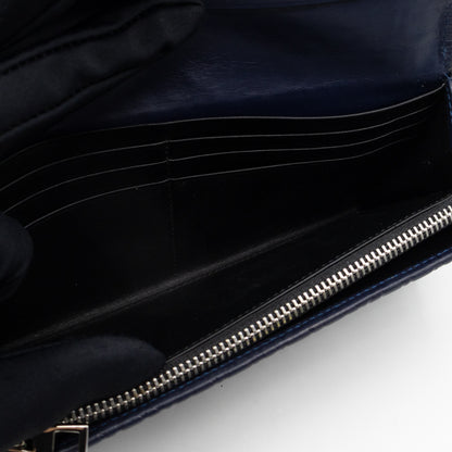 Anagram Continental Wallet Blue Leather