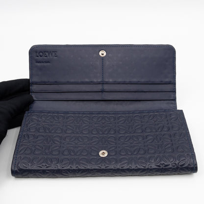 Anagram Continental Wallet Blue Leather