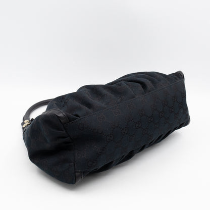 Abbey D-Ring Shoulder Bag Black GG Canvas