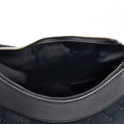 Abbey D-Ring Shoulder Bag Black GG Canvas