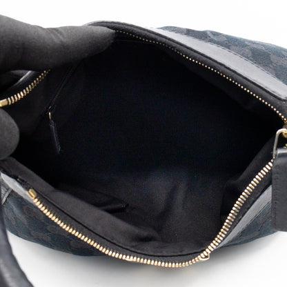 Abbey D-Ring Shoulder Bag Black GG Canvas